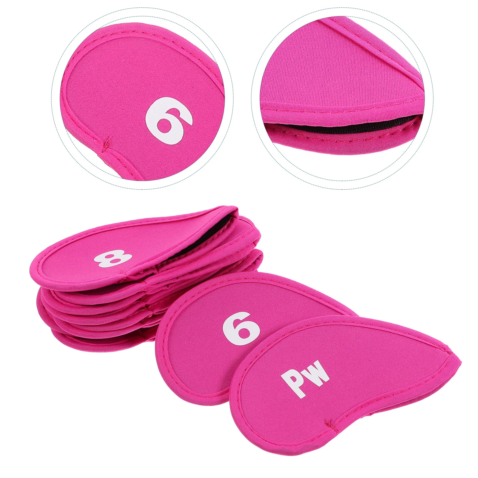 

10 Pcs Golf Driver Iron Head Cover Accessories Golfs Shaft Covers Pole Rosy Cloth