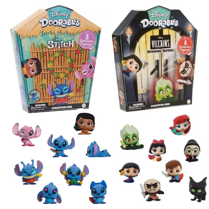 Disney Doorables Figure Stitch Lilo Angel / Villain Series Ursula Queen of Heart / Little Mermaid Ariel Action Figure Toys Gifts