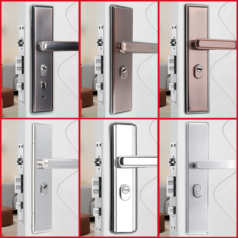 Mechanical Door Lock Handle Modern Simple 304 Stainless Steel Handle Entry Door Household General Purpose Panel