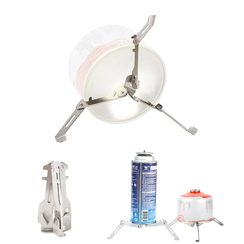 1Pc Camping Gas Tank Bracket Burner Outdoor Stove Tools Bottle Shelf Stand Tripod Folding Canister Stand Camping Equipment