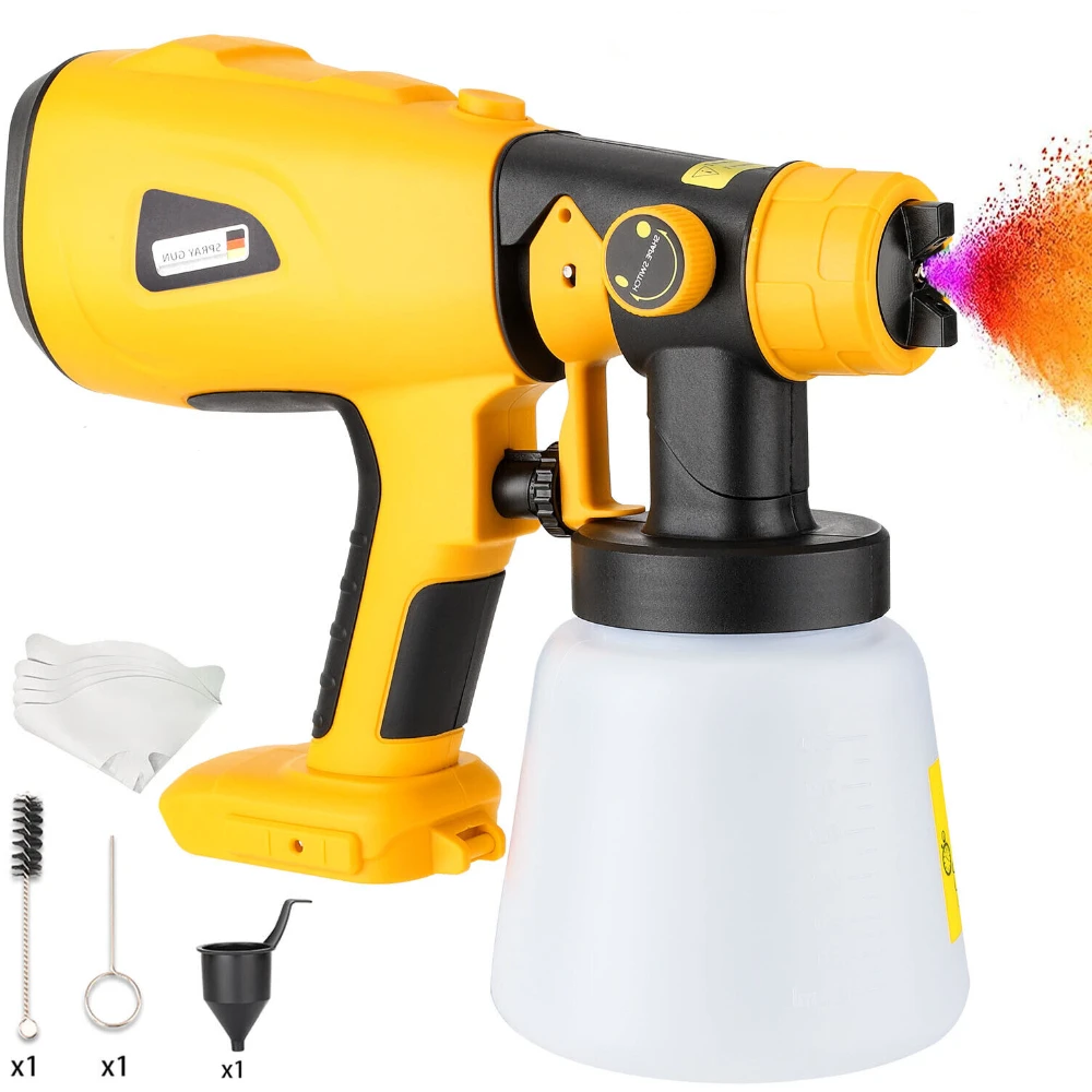 Cordless Electric Spray Gun Portable Paint Sprayer Coating Airbrush For DeWalt/Bosch/Makita/Milwaukee/Ryobi 18V Li-ion Battery