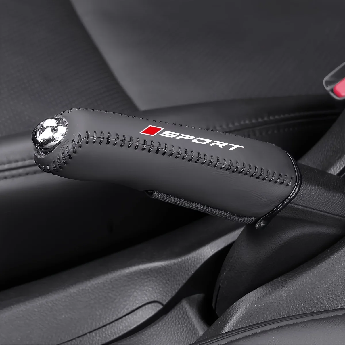 Car handbrake cover, vehicle handbrake lever protective sleeve, car handbrake grip. Made of PU leather with exquisite stitching, scratch and wear resistant. It protects the original car interior and fits most vehicle models.