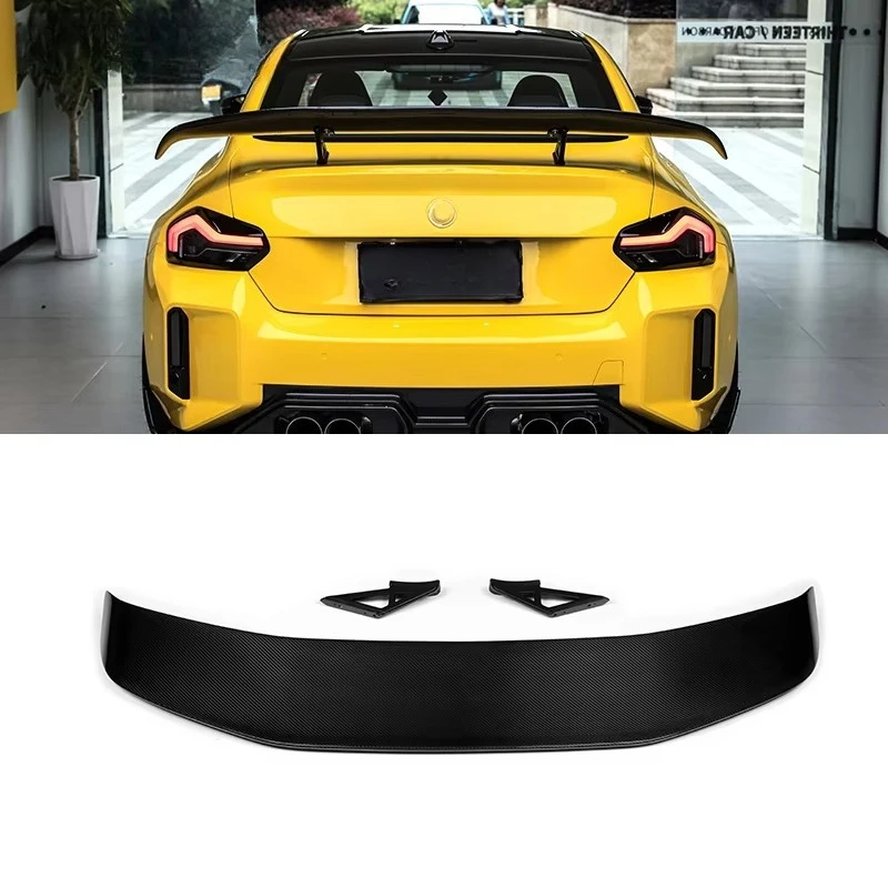 

Dry Carbon Fiber Rear Wing Spoiler for BMW M2 G87 2Series G42 M3 G80 M4 G82 Universal Rear Swan Neck Trunk Wing Splitter Spoiler
