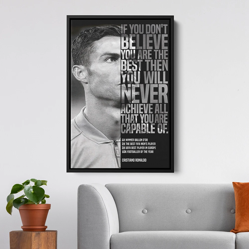 Portugal Super Football Star Poster Prints Soccer Motivational Quotes Canvas Painting Sport Wall Art Picture Living Room Decor