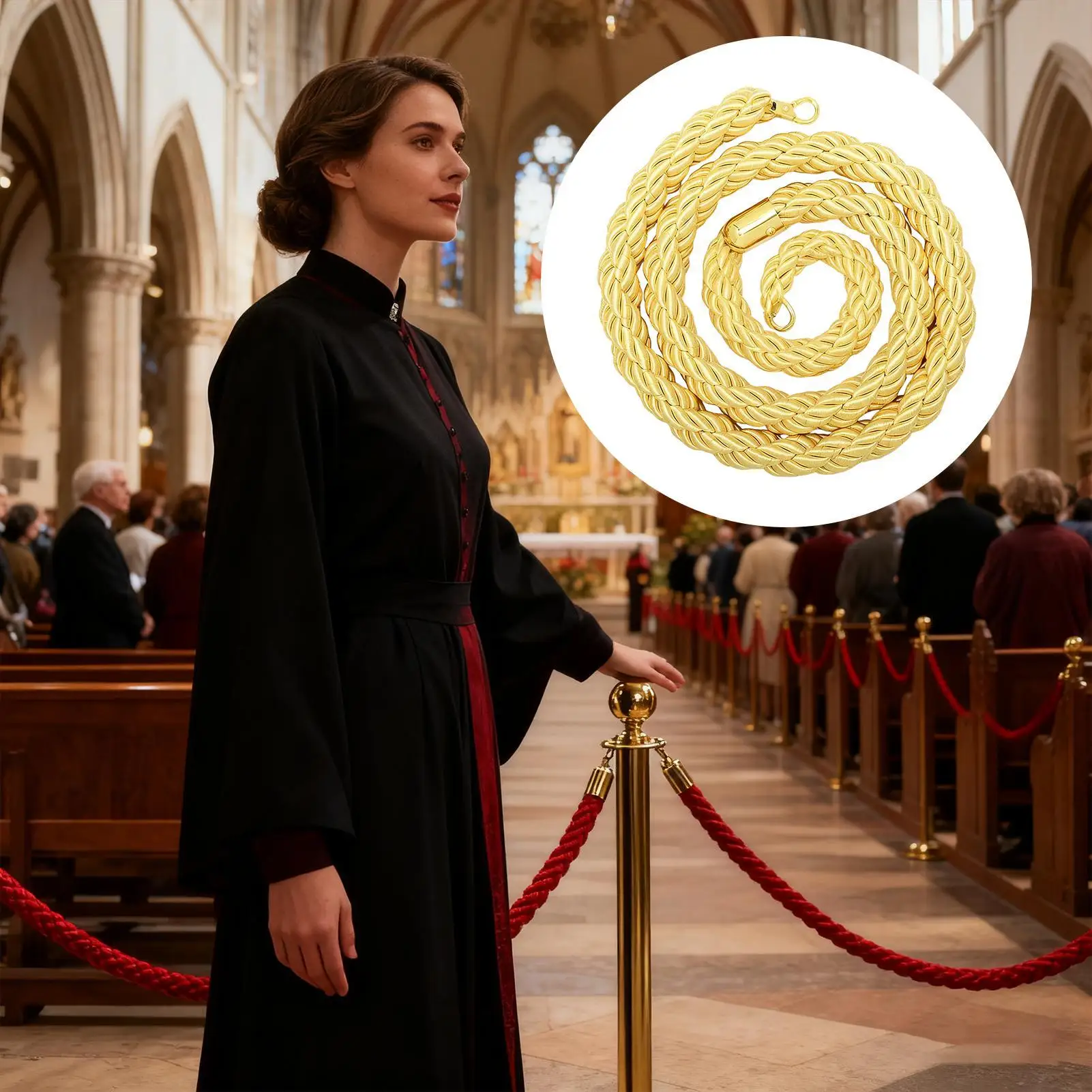 

Rope For Stanchions 4.9ft Twisted Driveway Safety Supplies Wedding Barrier Rope For Security Personnel Retail Stores Hotel