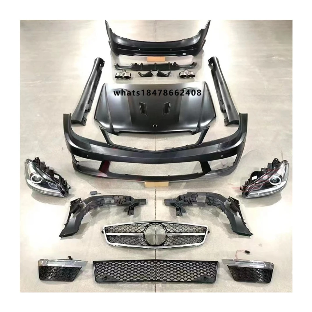 

Body Kit for Benz C Class W204 2008-2014 Change to C63 Model Include Front and Rear Bumper and Grille and Auto Lamps Hood