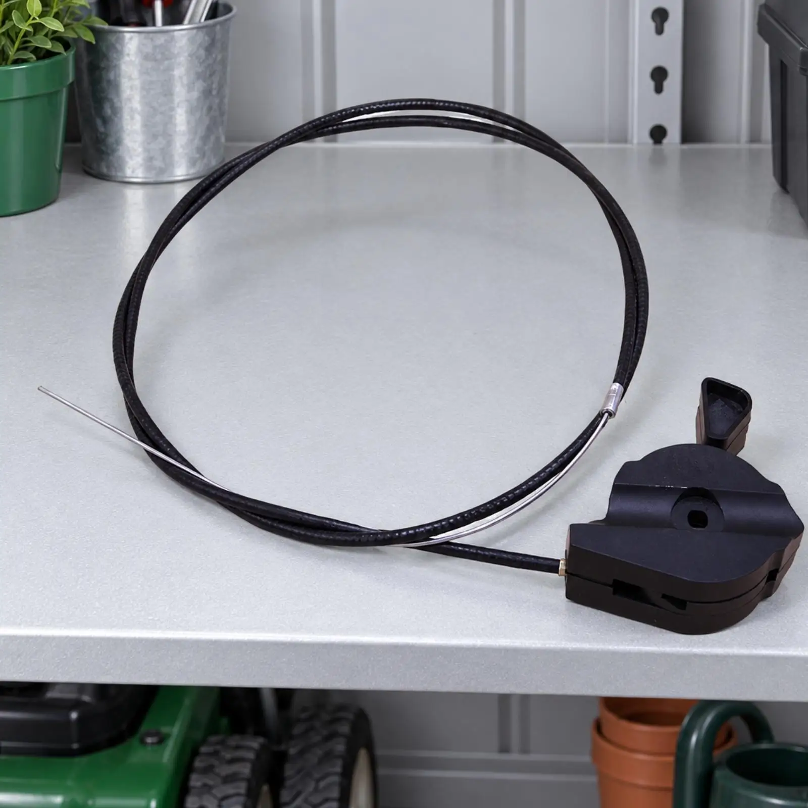 Lawn Mower Control Cable 72 Inch Throttle Cable with Lever Housing for Gas Push Mower Repair Part