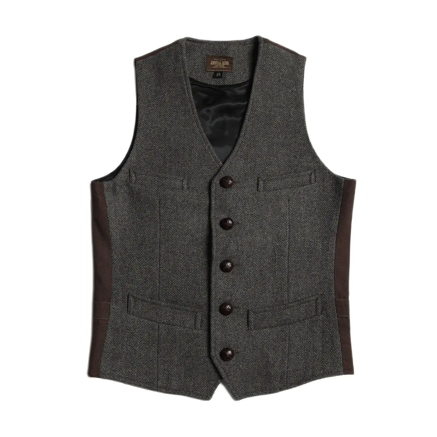 Men\'s Blazer Vest Tweed Suit Classic Elegant Medieval Victorian Waistcoat Groom\'s Tight Wedding Dress Vintage Gilet Steampunk