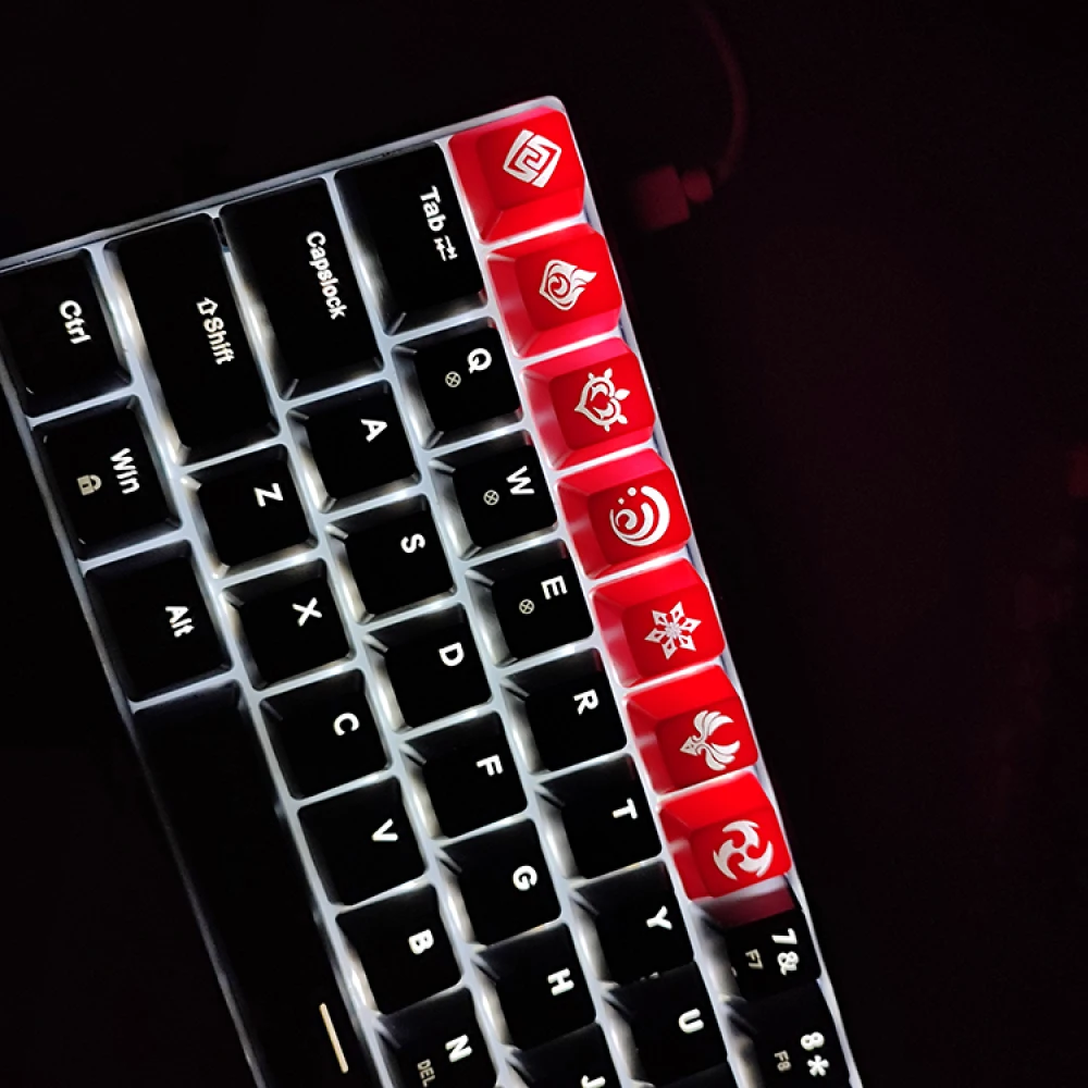 

1pc Replacement Red Translucent Key Cap with Game Pattern Mechanical Keyboard Keycaps R4 Height Key Cover