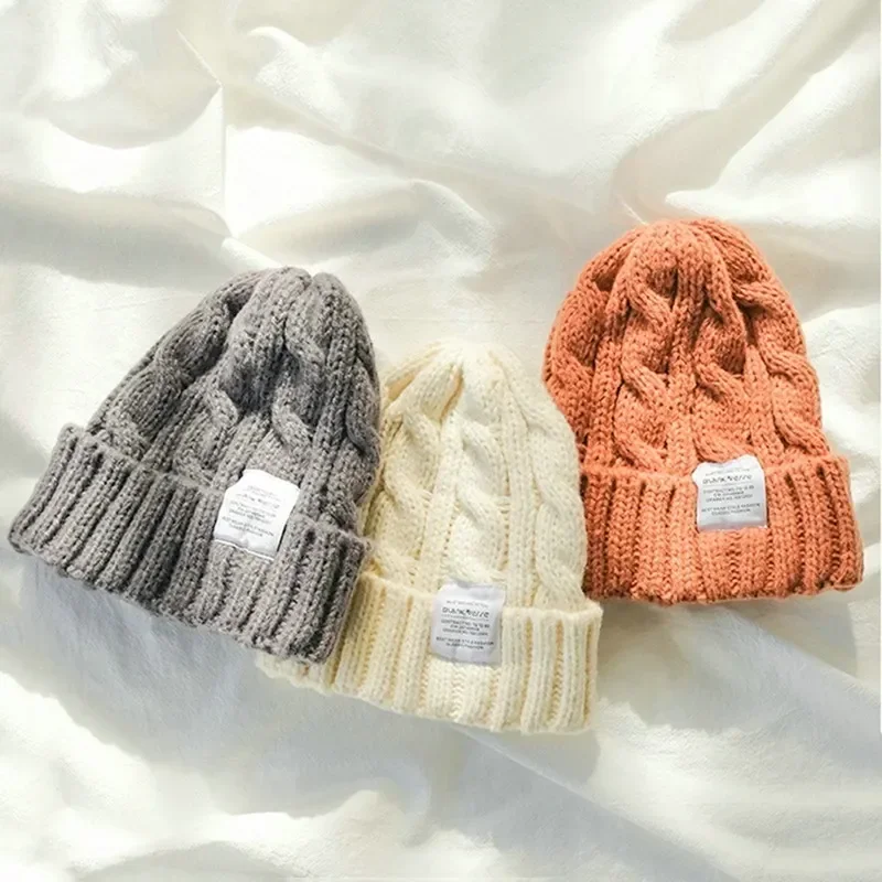 New Women\'s Winter Hat 2023 Beanie Hats for Women Knit Cap Fashion Warm Wool Couple Cap Bonnet Woman Winter Twist Female Bonnet