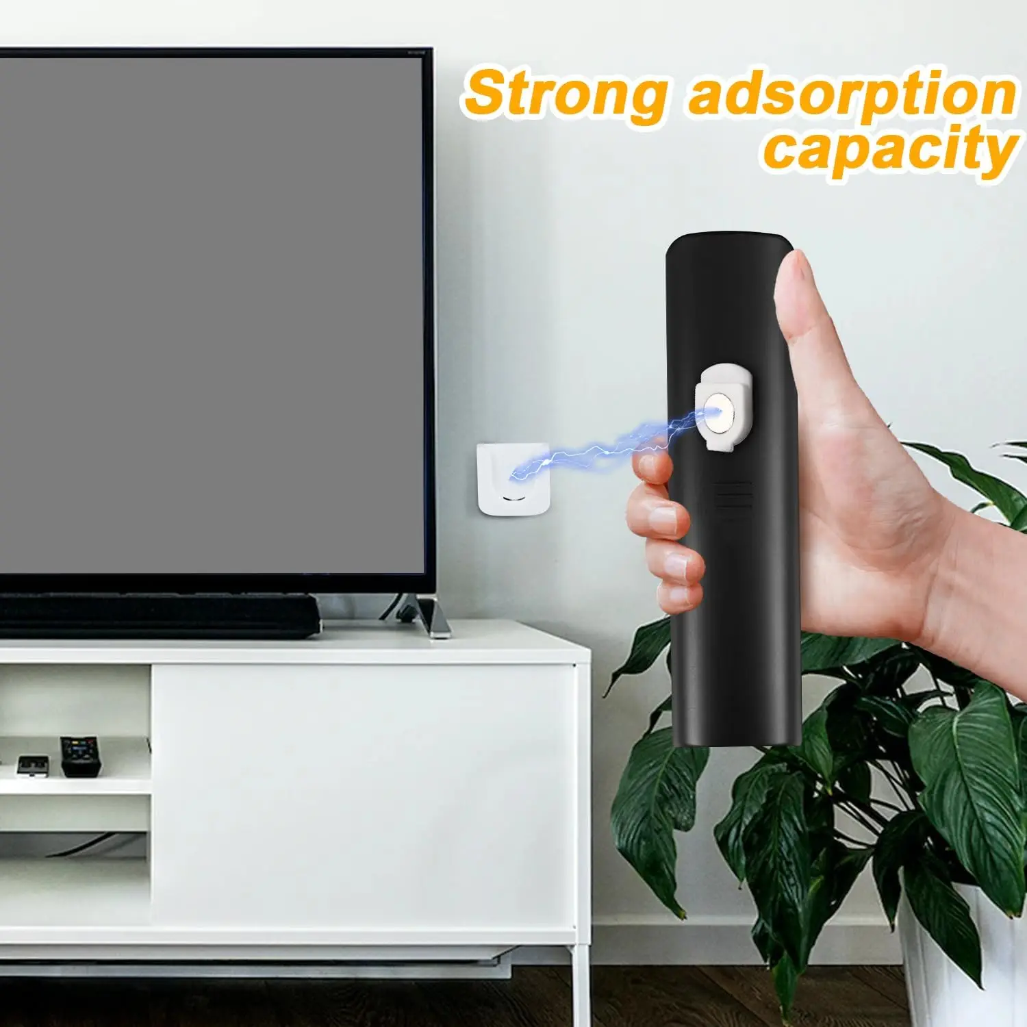 Remote Control Magnetic Hook with Strong Adhesive Suction Cup Wall Mounted TV and Air Conditioning Remote Control Storage Rack W