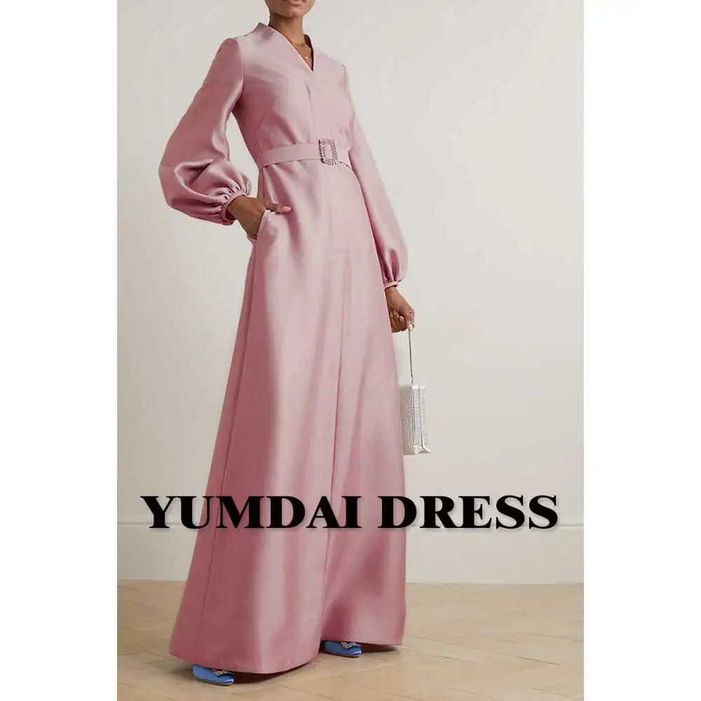 YUMDAI Luxurious Dark Pink Dubai Evening Dress Women Elegant Party Dress 2024 Carnival Ball Dress Wedding Guest Formal Dress