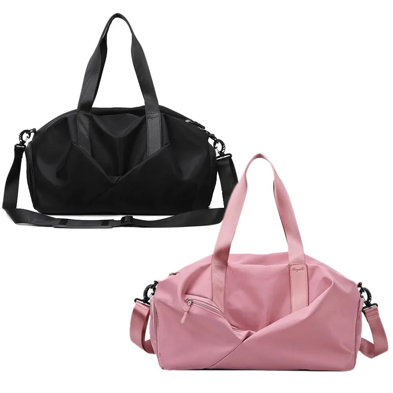 Bolso de viaje de nailon impermeable para mujer, bolsa de zapatos de equipaje de cabina, bolso deportivo de fin de semana, rosa, 20L