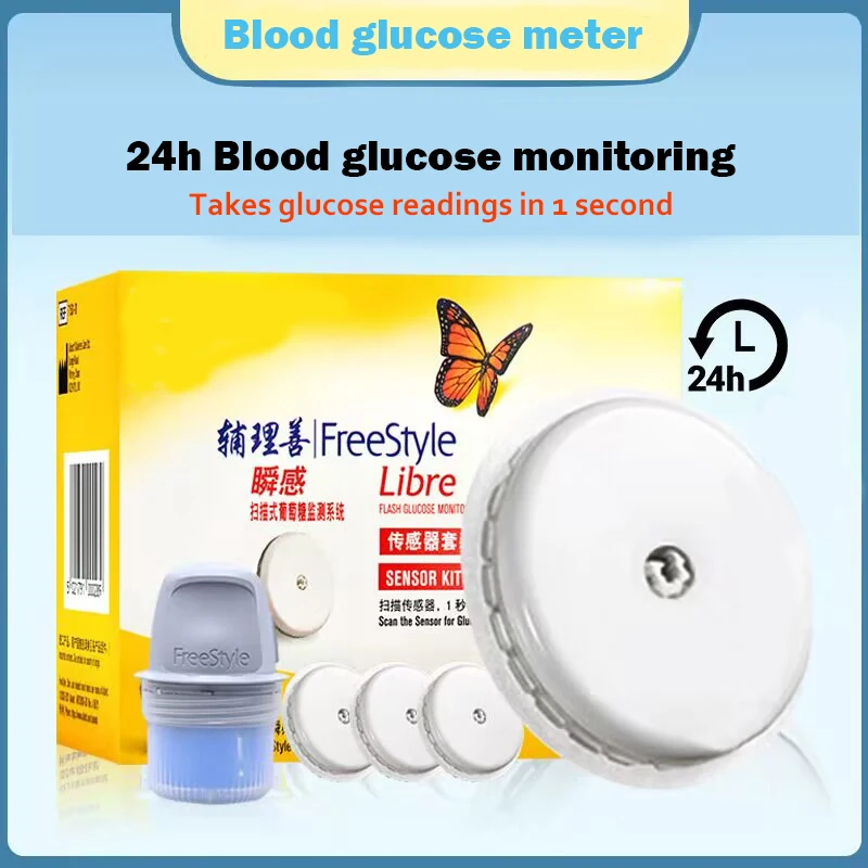 Freestyle Libre Tester Medidor De Glicose No Sangue, 24h Monitoramento Em Tempo Real, Dedo Scanner Livre, Sensor De Diabetes