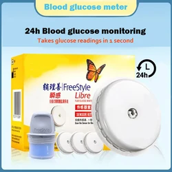 Freestyle Libre Tester Medidor De Glicose No Sangue, 24h Monitoramento Em Tempo Real, Dedo Scanner Livre, Sensor De Diabetes