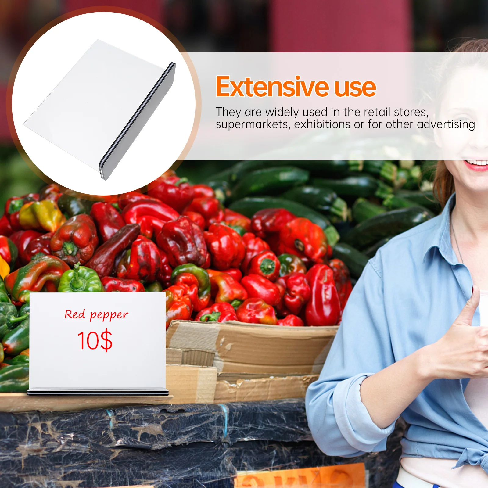 

2Pcs Acrylic Sign Holder T-Shape Table Cards Rack for Label Holder Food Sign Display Stand Versatile Desktop Photo Rack