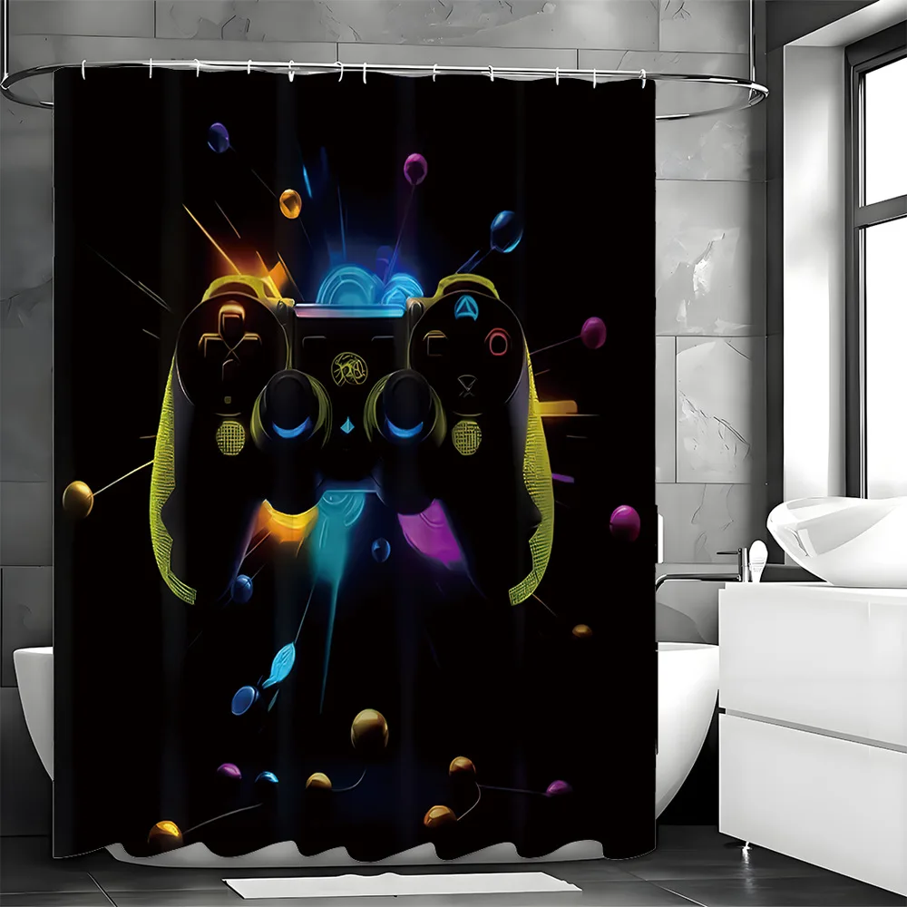 

Игровой контроллер Doodle, занавеска для душа, моющаяся грязеотталкивающая насадка для душа, водонепроницаемая полиэстеровая занавеска для ванны для домашнего декора