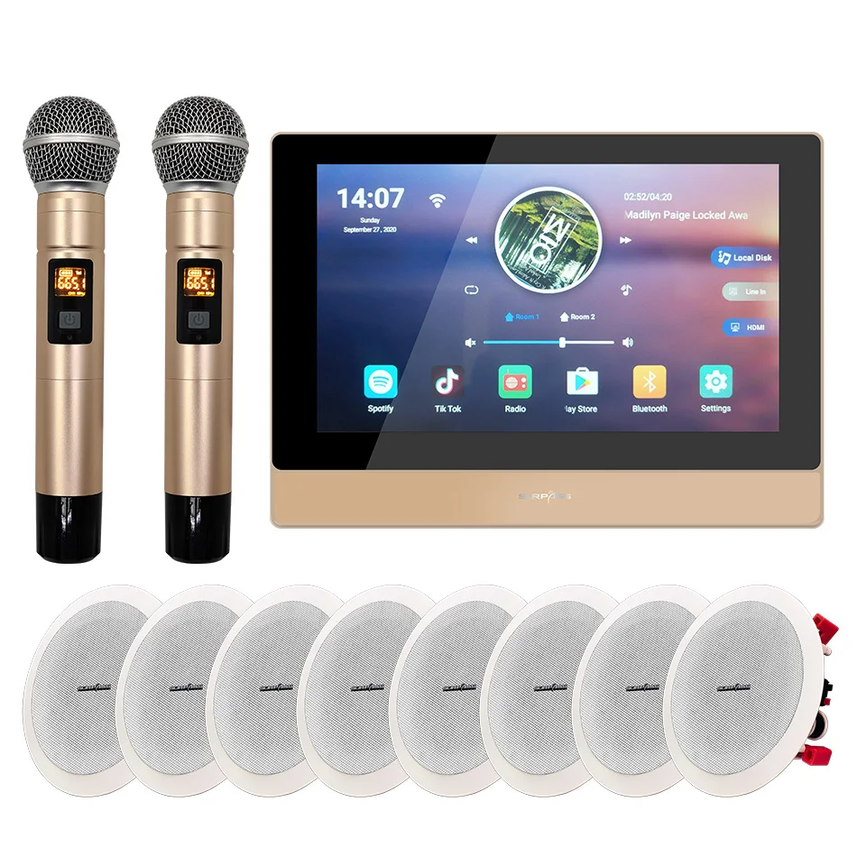 

7820K+CR520 7 Inch Wall Amplifier And 5 Inch Speaker Full Set Microphone Home KTV System