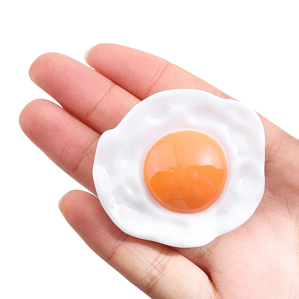 Kawaii Funny Emulation Poached Egg Food PVC Resin Hairpins Delicacies Fried Egg Wacky Barrette Girlfriend Hair Accessory Jewelry