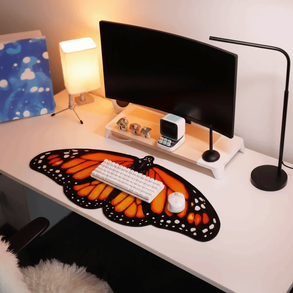 Decoration Butterfly Shape Butterfly Deskmat Wear-resistant Anti Slip Butterfly Mouse Pads Laptop Desk Mat Office
