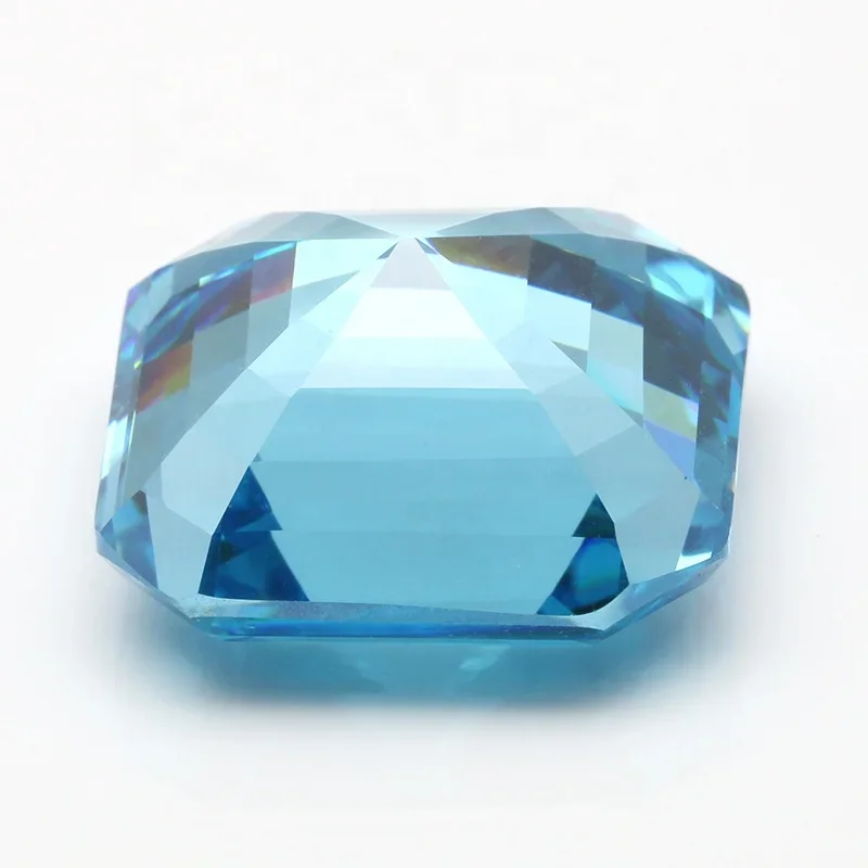 Moissanite batu Aquamarine warna ascher Cut longgar batu permata Lab tumbuh Moissanite perhiasan bahan dengan GRA bersertifikat