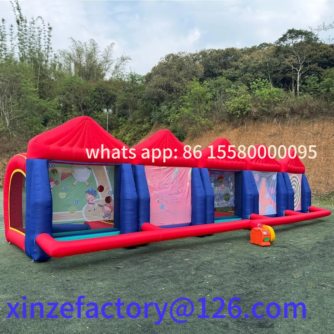 

Be suitable for 5 in 1 Inflatable Carnival Bundle Sport Games Multi Sports, Axe Throw, Bank a Ball