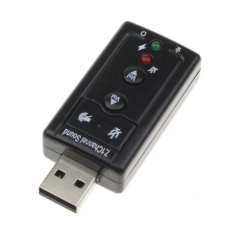Mini External USB Sound Card 7.1 Channel 3D Audio Adapter Converter 3.5mm Headset Microphone For PC Computer Desktop Notebook