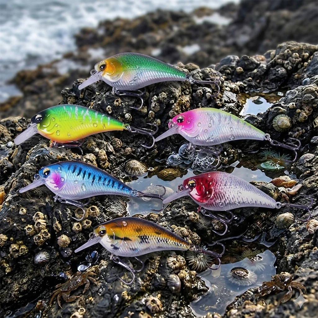 Señuelo Crankbait cuadrado 7cm – Escamas láser para lubina y lucio