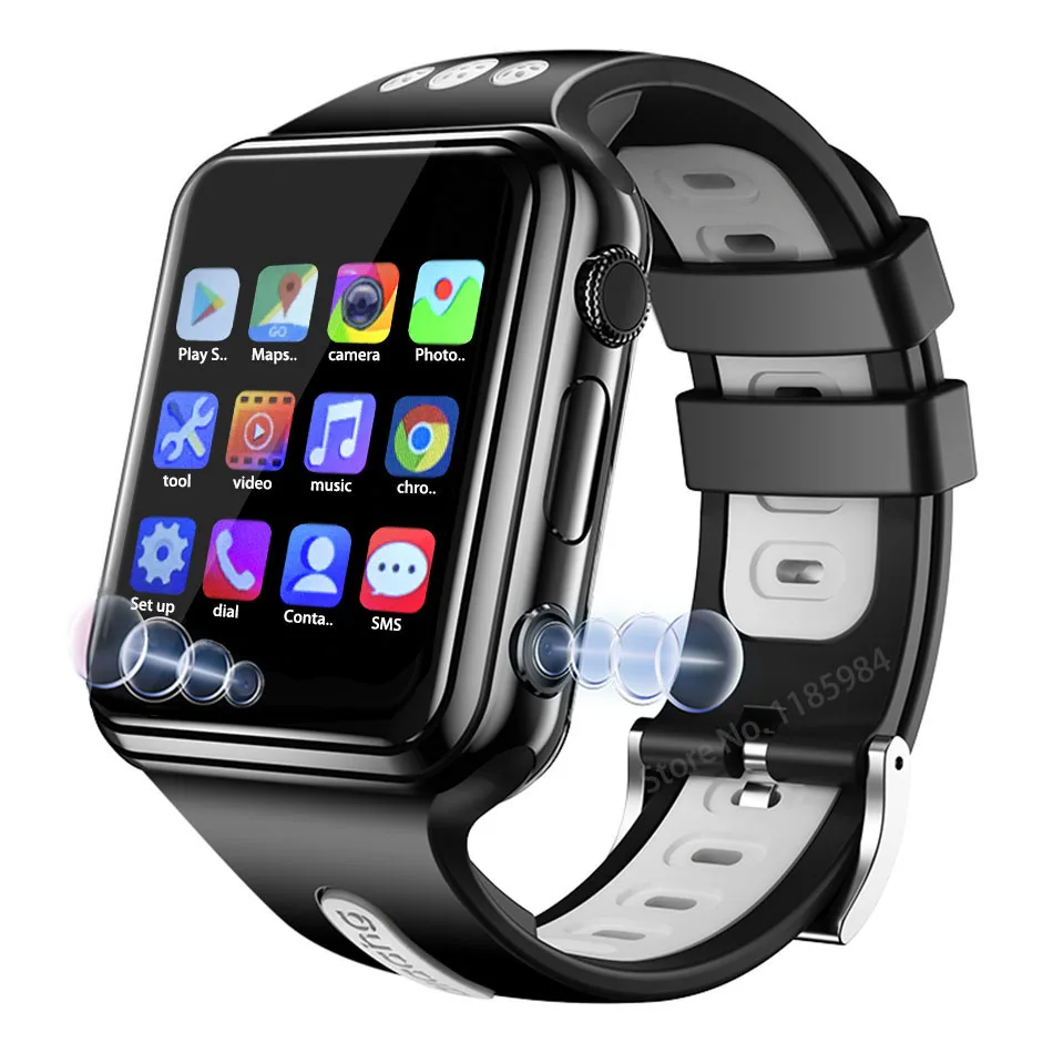 Dual Camera W5 Android 9.0 4G Video Call Smart Watch Phone 4 Core CPU 8GB 16GB GPS WIFI Student Children App Store Smartwatch