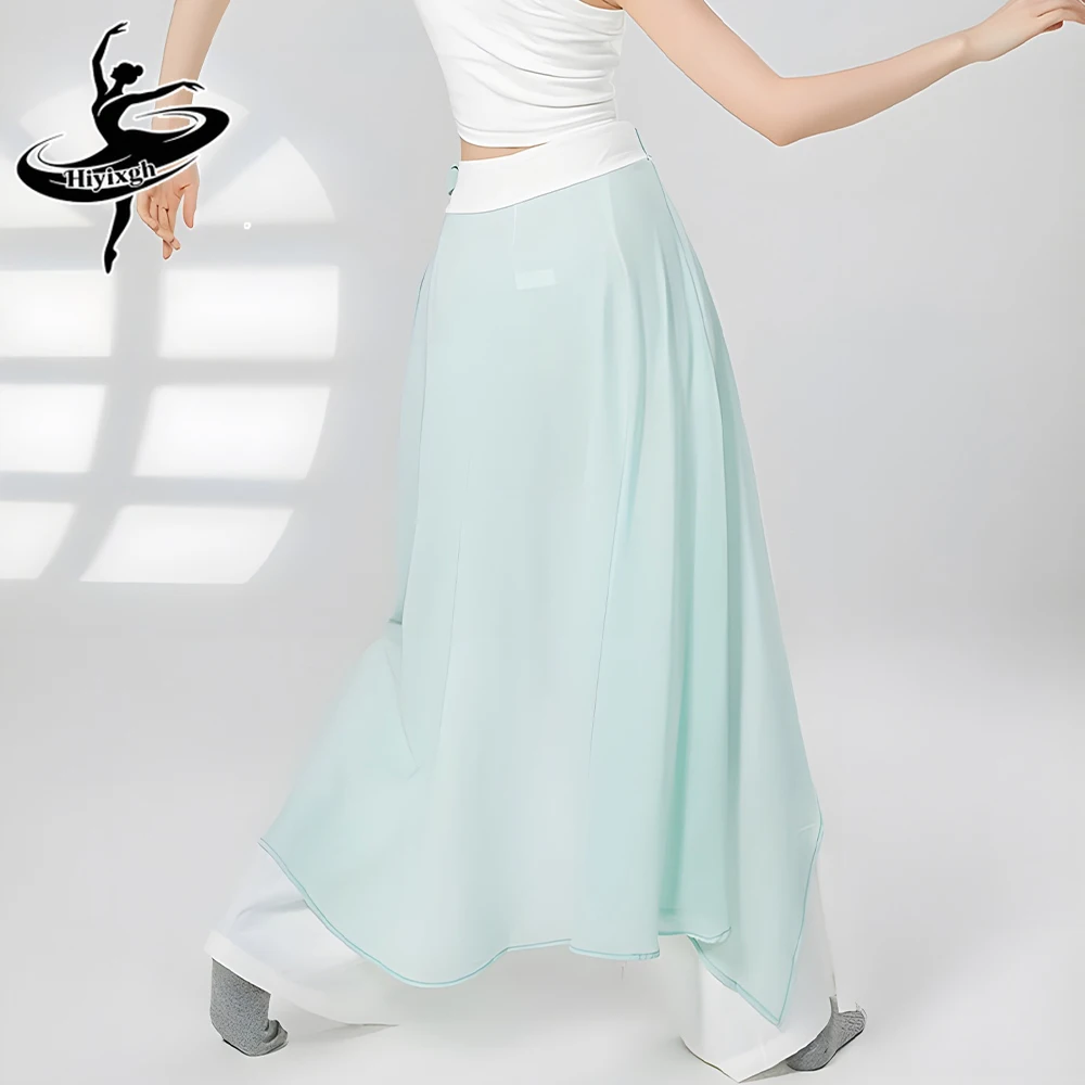 Modern Dance Pant For Women Wide Leg Chiffon Loose High Waisted Trousers Lady Classical Dance Practice Basic Pant Stage Costume