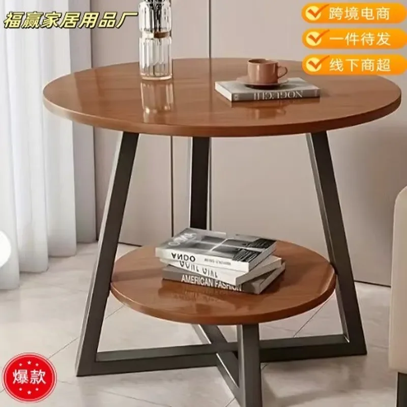 Double Layer Splicing Coffee Table Sofa Side Corner Bedside Nightstand Nordic Simple Balcony Home Furniture Decor