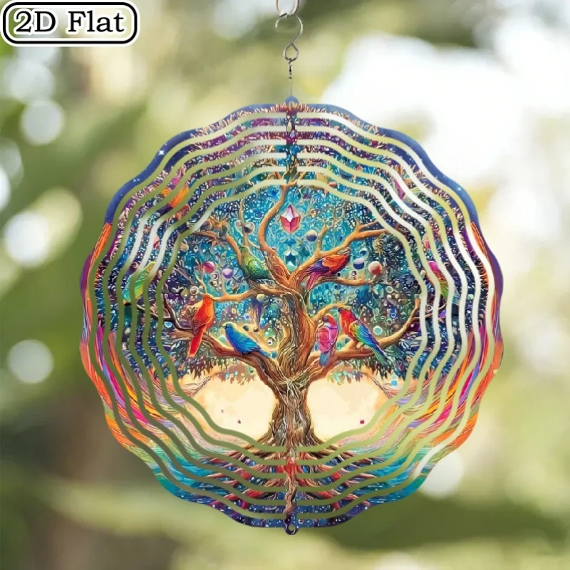1pc 2D Flat Vibrantly Dyed Tree of Life Wind Chime | 10