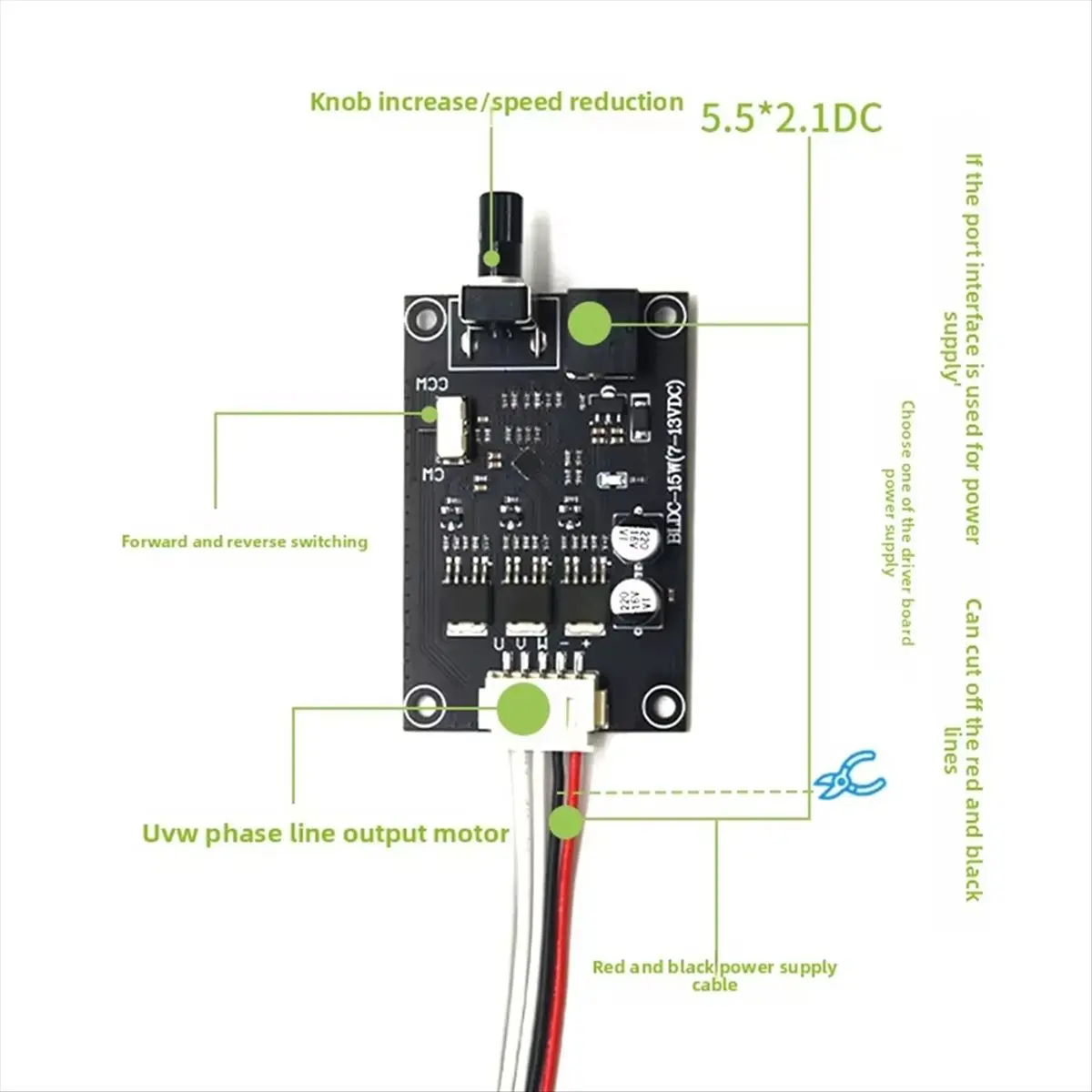 BLDC DC Three-Phase Brushless Motor Driver Board Controller Hard Disk Motor Governor Speed Switch 7V12V