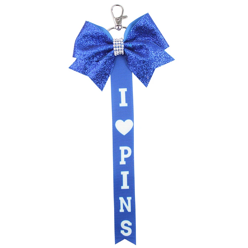 Cheerleader Gifts Cheer Colored Bowknot Keychain Pendant Rhinestones Cheer Keychain Backpack Decoration Accessories Gifts