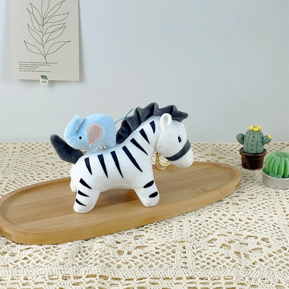 

PP Cotton Pullable Horse Pendant Fluffy Collection Cartoon Animal Horse Keychain Cartoon Hanging Horse Key Ring Boys and Girls