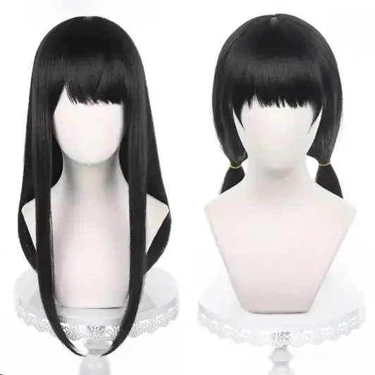 Anime Mitakka Assa schwarze lange gerade Perücke Cosplay Damenkostüm hitzebeständige Haarperücke für Party Halloween – Detail 1