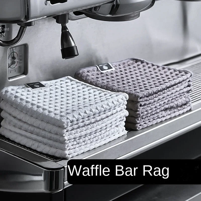 Super Absorbent Micro Waffle Bar Towels Coffee Bar Machine Cleaning Cloth Towel Tableware Household Cleaning Towel Barista Rag