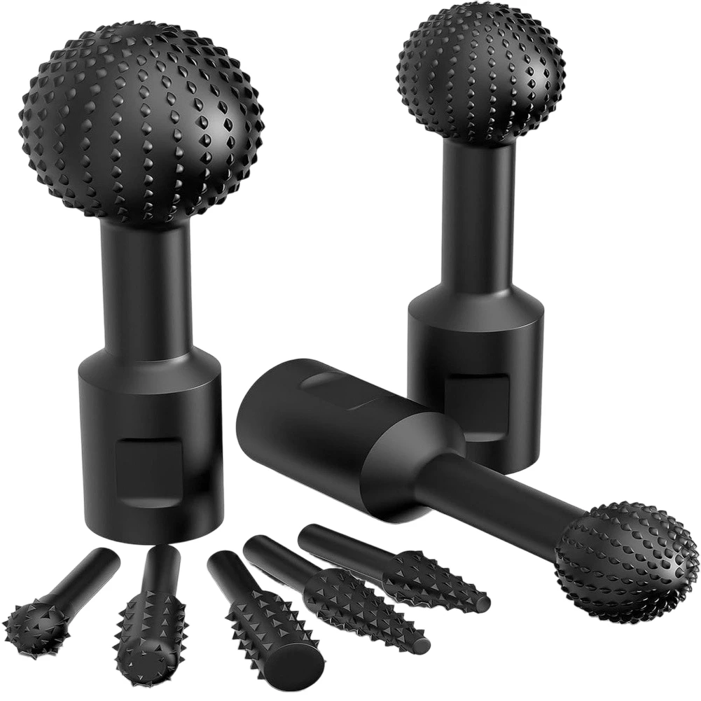 8-Pc For Wood Carving Burr Set with Ball Gouges Rotary Files for Angle Grinder Mounting and Vibration Free Operation