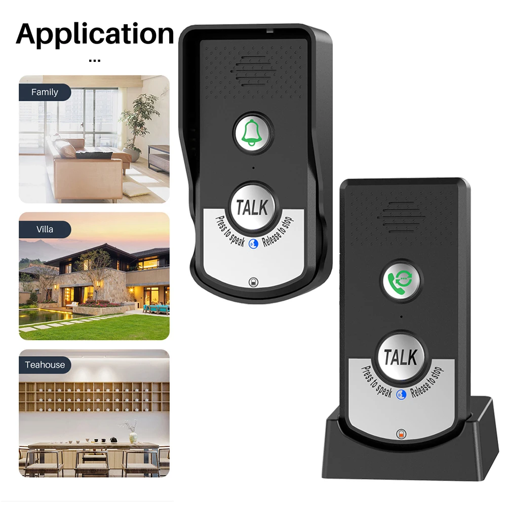 2 Way Voice Intercom Wireless Voice Intercom Doorbell System Unit for Home Hospital Hotel Call Door Chime