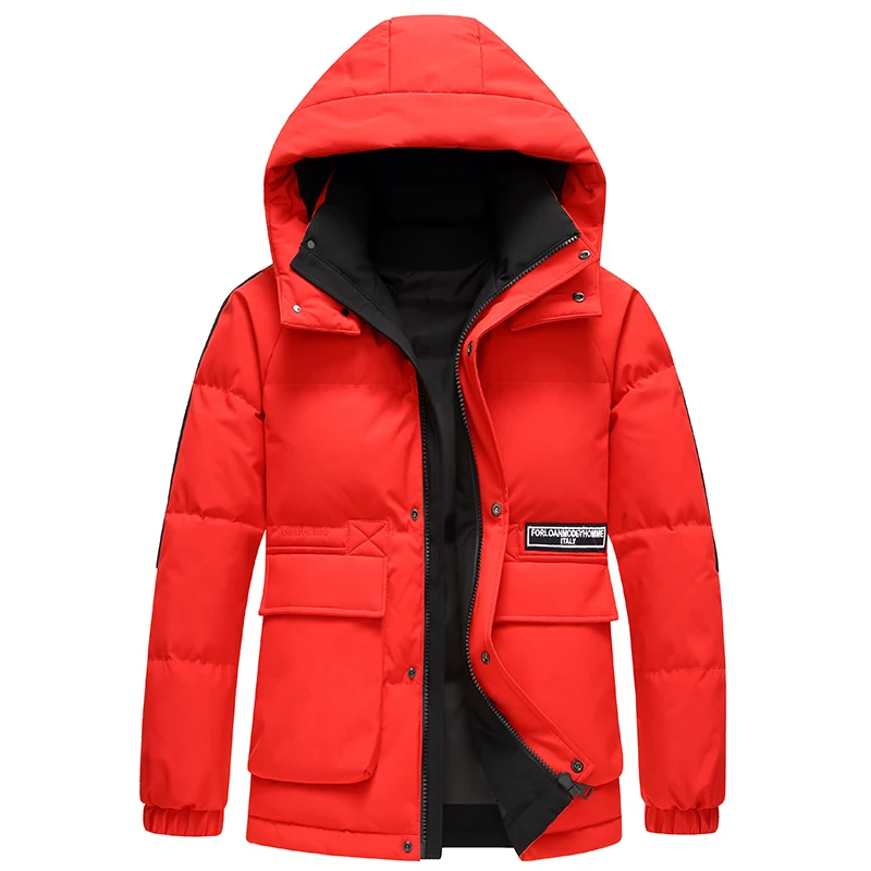 YEAE Men's Winter Duck Down Jacket Short Thick Hooded Jacket Fashion Men's New Style Jacket Winter Wear