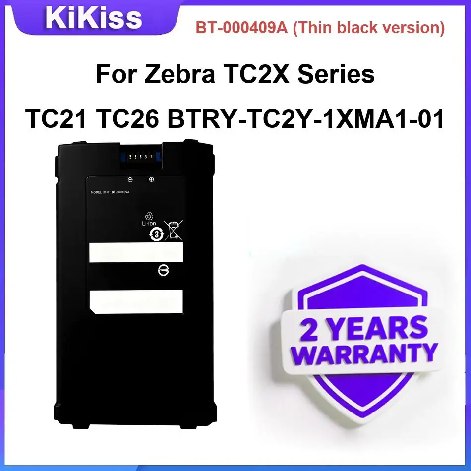 

Battery BT-000409A (Thin black version) For Zebra TC2X Series TC21 TC26 BTRY-TC2Y-1XMA1-01 High-Performance Batteries