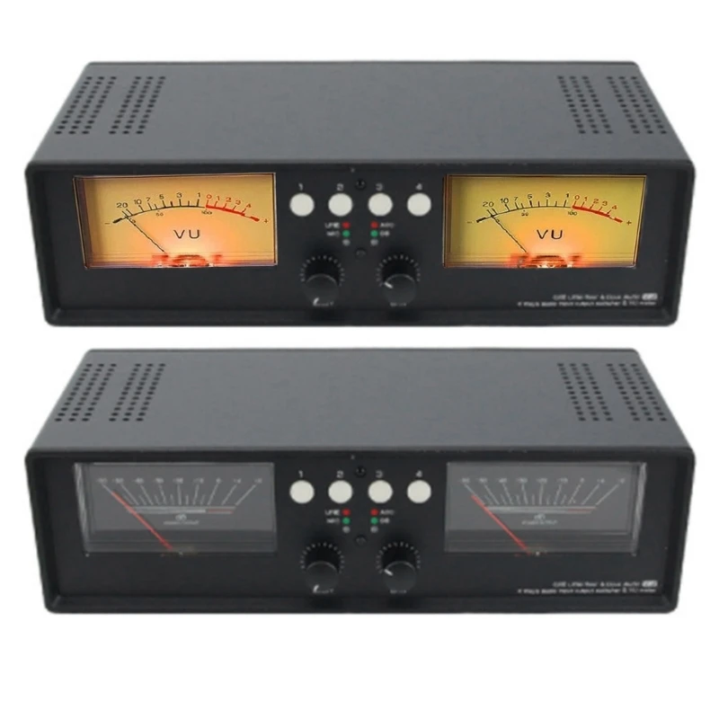 

ADWE VU2 Analog-VU Meter, Sound Level with DB-Panel Display 4-Port Audio-Switcher Box for Speaker/Power Amplifier