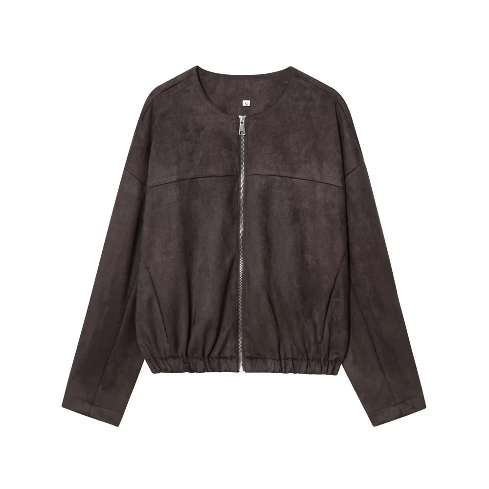 秋の新作 レディース ラウンドネック ジップアップ フリース風 パイロットジャケット ジャケット ジャケット