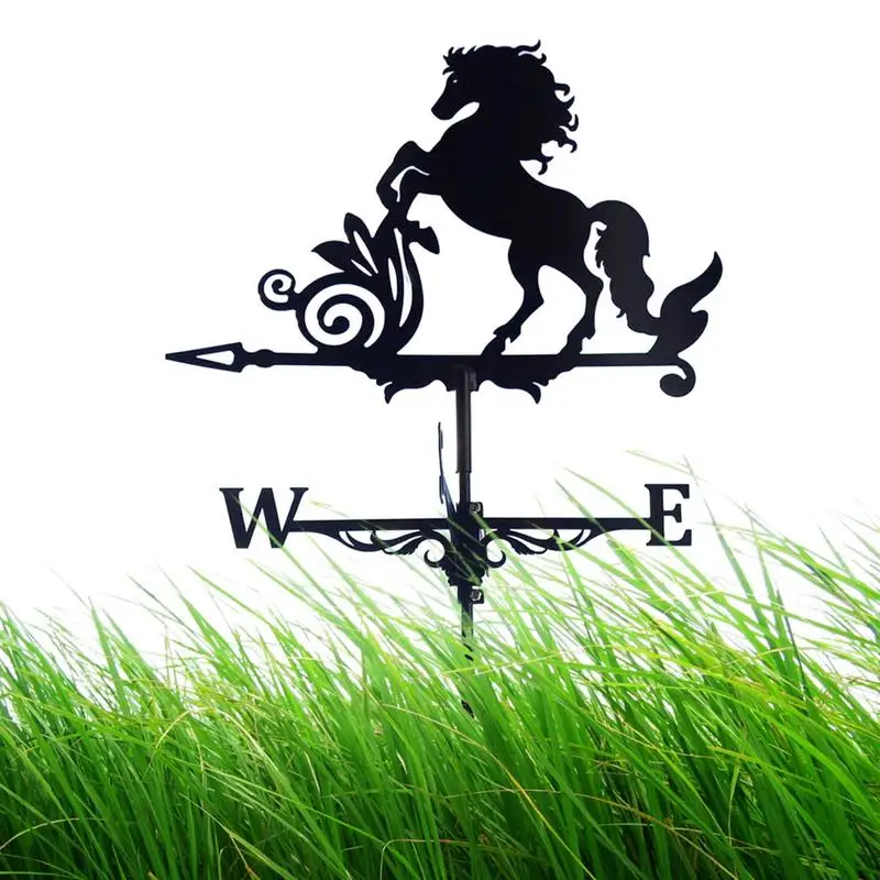 Metal Weathervane Witch Iron Weather Vane UV Resistant Rooftop Wind Vane Weather Vane For Roofs Wind Direction Indicator