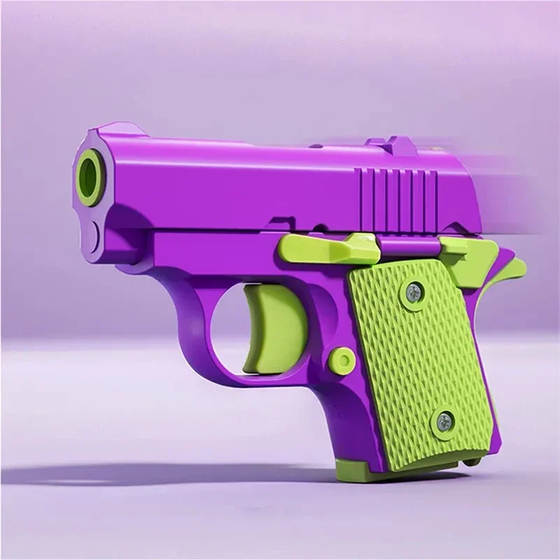 New 3D Gravity Gun Straight Jump Mini Pistol Model Anti-stress Fidget Toys Children Push Card Stress Relief Toy for Kids Adult