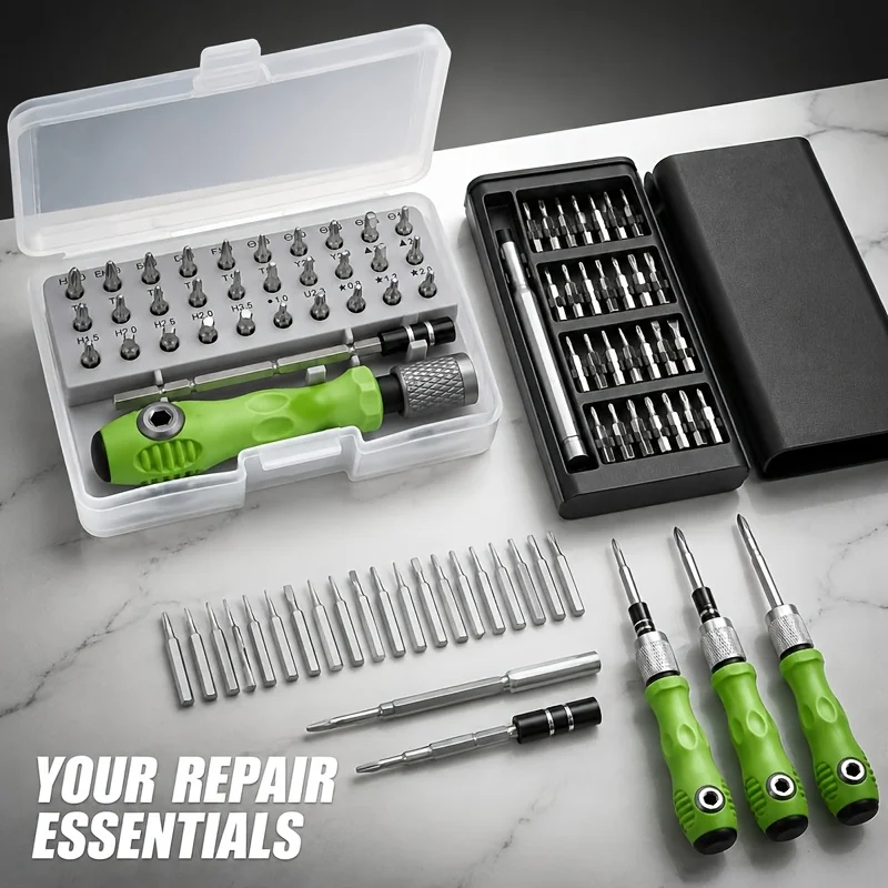 77-Piece mini precision screwdriver set, including magnetic batch and non-slip handle - plum blossom/cross/word/hexagonal batch