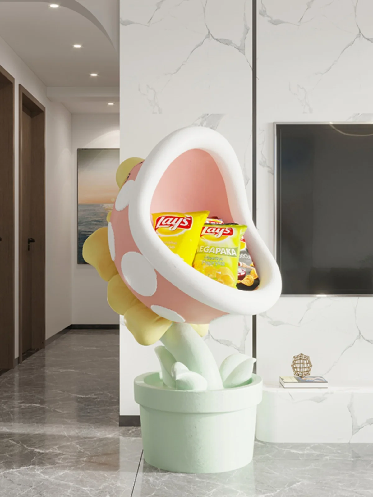 

Dakouhua living room, large sofa, bedroom, floor-to-floor snack rack, cartoon large decorations, housewarming gift.