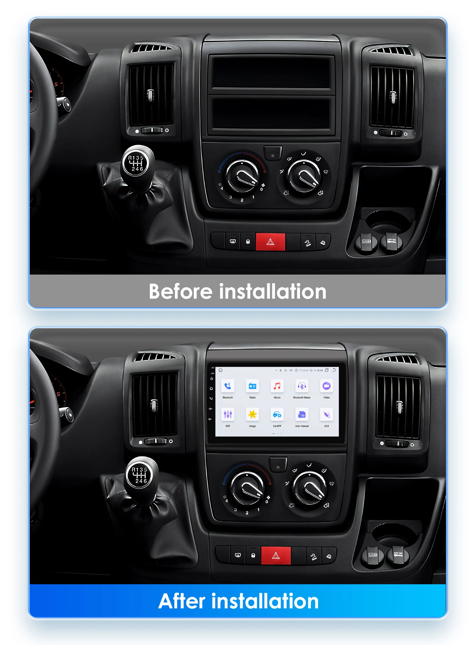 2Din CarPlay Android Car Radio for Fiat Ducato 3 for Citroen Jumper 2 for Peugeot Boxer 2 Car Multimedia Vedio Player Navi GPS