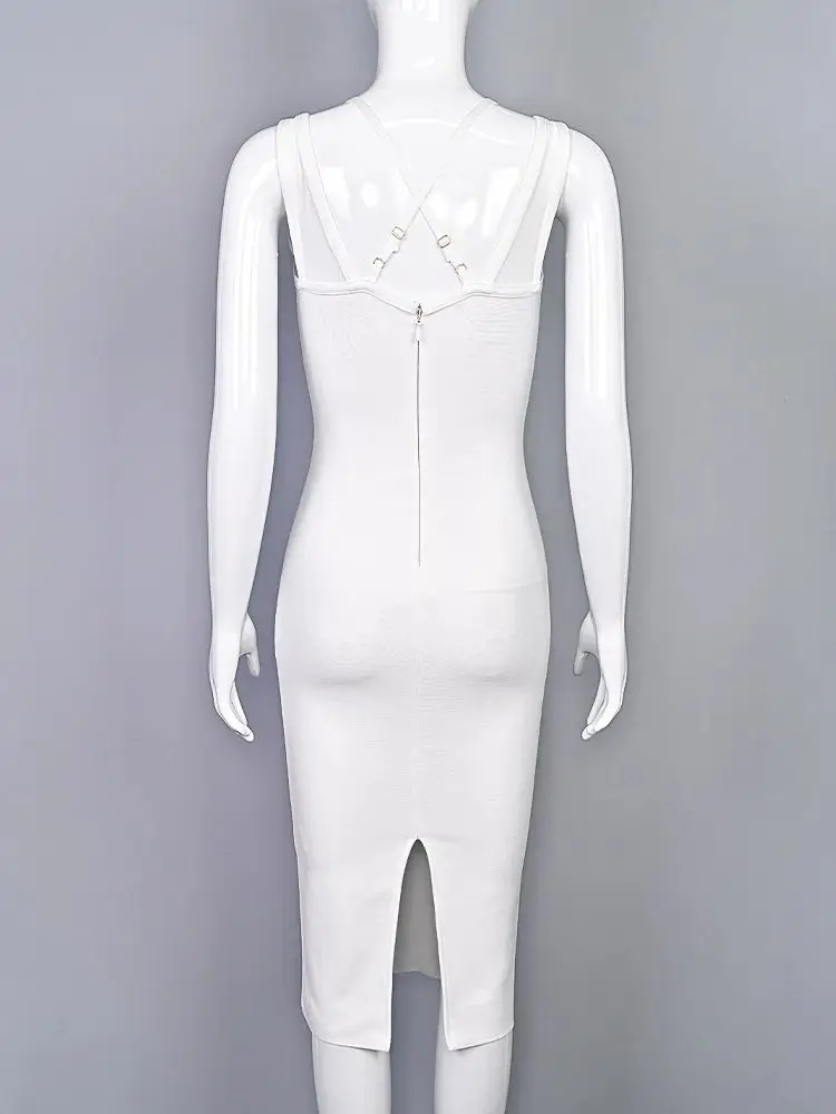 white bodycon bandage dress Herve Leger