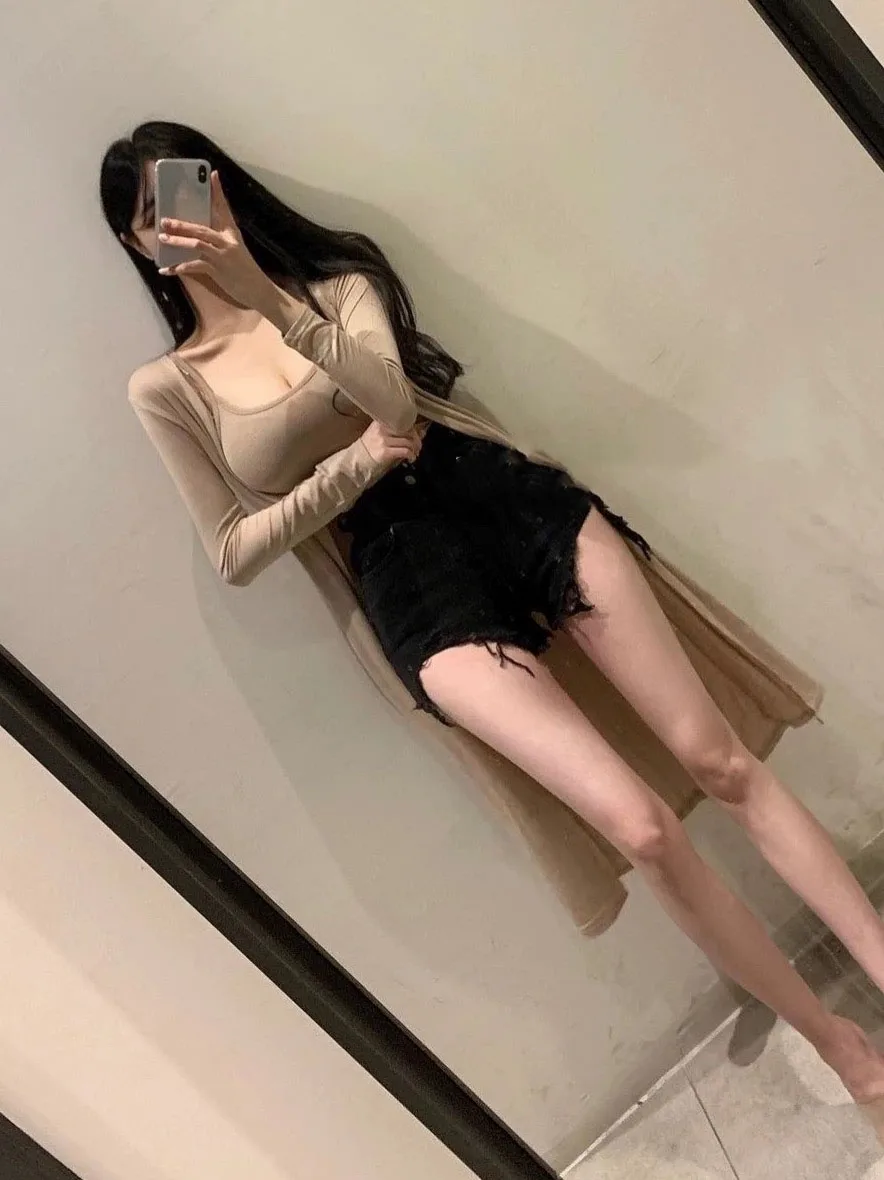 กางเกงยีนส์เอวสูงทรงตรงผ้าเดนิมบางเบาสำหรับฤดูร้อน ผ้ายืดคอตตอนสำหรับผู้หญิง ช่วยให้ดูผอมเพรียว